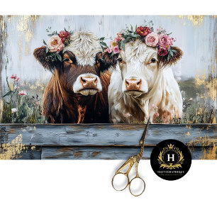 Papier Mousseline Vache des Highlands de la Saint-Valentin Découpage