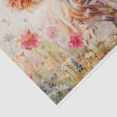 Papier Mousseline Vache des Highlands mignonne avec des fleurs sauva (Détail)