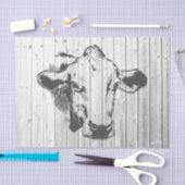 Papier Mousseline Vache Dessin Barre Patinée Découpage en bois (Artisanat)