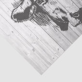 Papier Mousseline Vache Dessin Barre Patinée Découpage en bois (Détail)