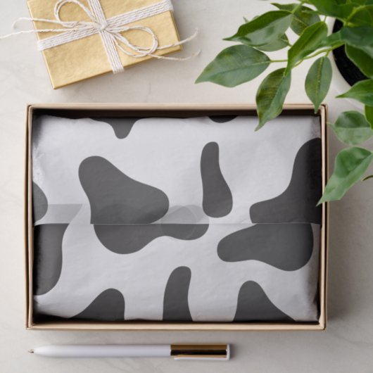 Papier Mousseline Vache douce noir et blanc (Cadeau)