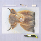 Papier Mousseline Vache écossaise Highlander (Artisanat)