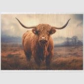 Papier Mousseline Vache Highland dans le papier découpage Foggy Land (Recto)