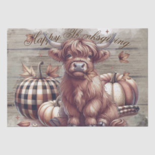 Papier Mousseline Vache Highland de l'automne de Thanksgiving