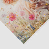 Papier Mousseline Vache Highland mignonne avec Fleurs sauvages pour (Détail)