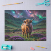 Papier Mousseline Vache Highland sous les étoiles (Artisanat)