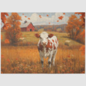 Papier Mousseline Vache laitière Autumn Farm Paysage Découpage (Recto)