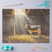 Papier Mousseline Vache laitière dans une ferme rustique d'une grang (Artisanat)