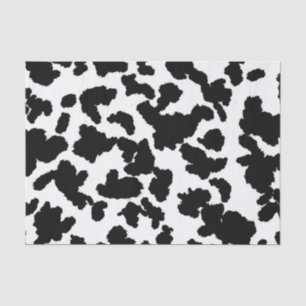 Papier Mousseline Vache Noire Et Blanche Cacher Motif De Fourrure
