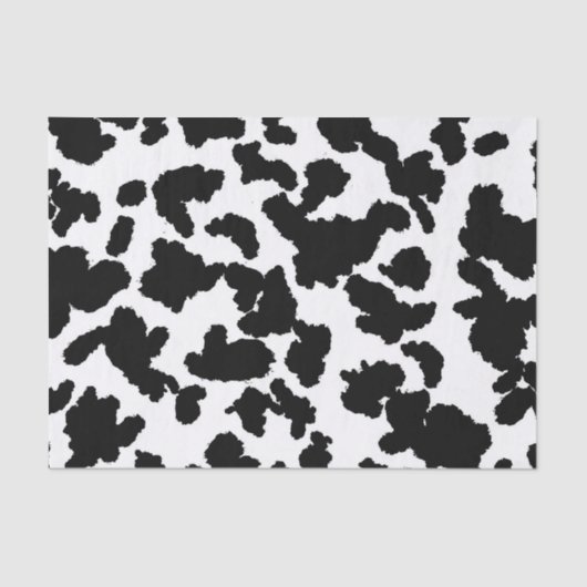 Papier Mousseline Vache Noire Et Blanche Cacher Motif De Fourrure (Recto)