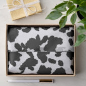 Papier Mousseline Vache Noire Et Blanche Cacher Motif De Fourrure (Cadeau)