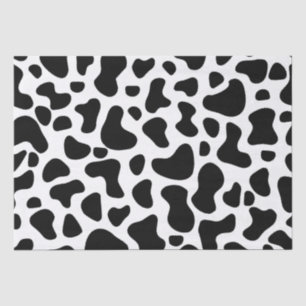 Papier Mousseline Vache noire et blanche Imprimer Anniversaire