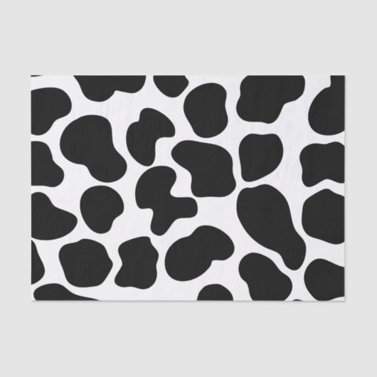Papier Mousseline Vache noire et blanche Imprimer Ferme rustique (Recto)