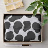 Papier Mousseline Vache noire et blanche Imprimer Ferme rustique (Cadeau)