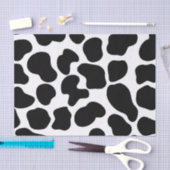 Papier Mousseline Vache noire et blanche Imprimer Ferme rustique (Artisanat)
