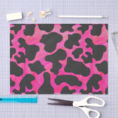 Papier Mousseline Vache rose chaud et noir (Artisanat)