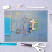 Papier Mousseline Vache Rustique Bleu Pays Western Farm Découpage (Artisanat)