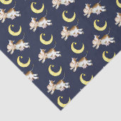 Papier Mousseline Vache saut lune aquarelle peinture art (Détail)