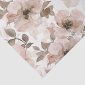 Papier Mousseline Vacheresse Sud-Ouest Fleurie Rose Marron  (Détail)