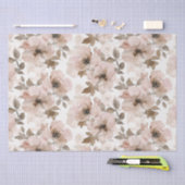 Papier Mousseline Vacheresse Sud-Ouest Fleurie Rose Marron  (Artisanat)