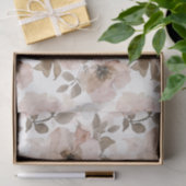 Papier Mousseline Vacheresse Sud-Ouest Fleurie Rose Marron  (Cadeau)