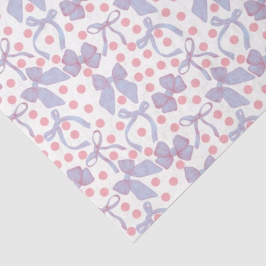 Papier Mousseline Vaches bleues et points roses (Détail)