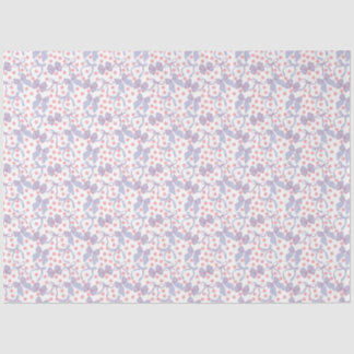 Papier Mousseline Vaches bleues et points roses