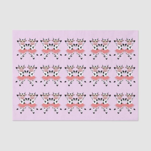 Papier Mousseline Vaches dansantes mignonnes et amusantes (Recto)