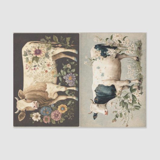 Papier Mousseline Vaches de fleurs (Recto)