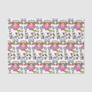 Papier Mousseline Vaches en papier de tissu décoratif