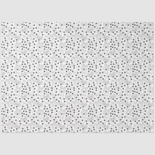 Papier Mousseline Vaches grises et points gris foncé (Recto)