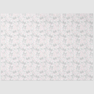 Papier Mousseline Vaches grises et points roses