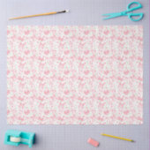 Papier Mousseline Vaches roses avec points roses et verts (Artisanat)