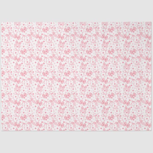 Papier Mousseline Vaches roses et points roses foncés (Recto)