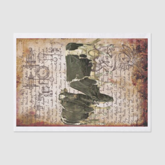 Papier Mousseline Vaches Vintages (Recto)