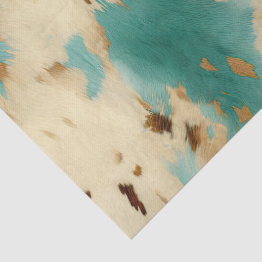 Papier Mousseline Vachure d'or blanc turquoise (Détail)