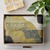 Papier Mousseline Vague Abstraite Dorée Moderne Luxe Tendance (Cadeau)