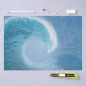 Papier Mousseline Vague Bleue Artistique (Artisanat)