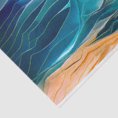 Papier Mousseline Vague de plage bleue Abstraite moderne (Détail)