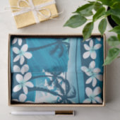 Papier Mousseline vague de surf tropicale avec palmiers (Cadeau)