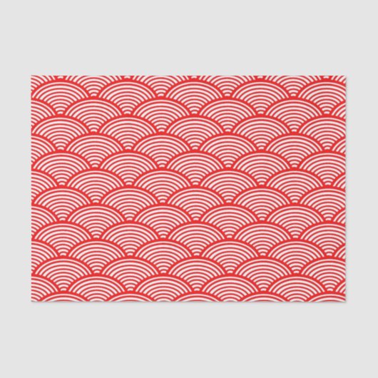 Papier Mousseline Vague japonaise rouge (Recto)