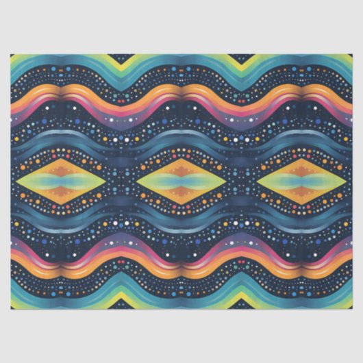 Papier Mousseline vague multicolore (Recto)