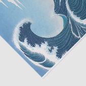 Papier Mousseline Vague Océan Bleu Avec Ciel Bleu Cloud Blanc (Détail)