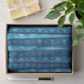 Papier Mousseline Vagues Abstraites Bleues Monogramme Initial de Pla (Cadeau)