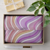 Papier Mousseline vagues Abstraites motif rose violet rouge jaune (Cadeau)
