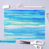 Papier Mousseline Vagues Aqua (Artisanat)