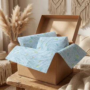 Papier Mousseline Vagues avec bateaux