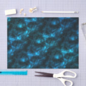 Papier Mousseline Vagues bleu foncé (Artisanat)
