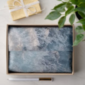 Papier Mousseline Vagues bleu océan (Cadeau)