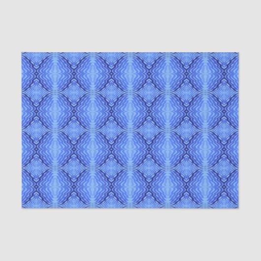 Papier Mousseline Vagues bleues réfléchissantes Moderne Design abstr (Recto)